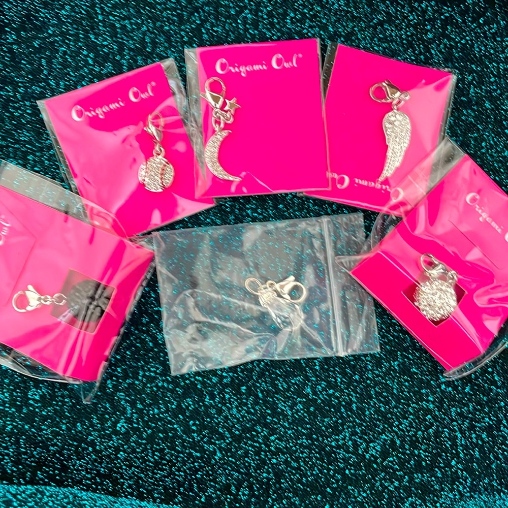 Set of 6 dangle charms, Origami Owl